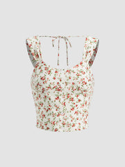 Sweetheart Floral Cropped Tank Top