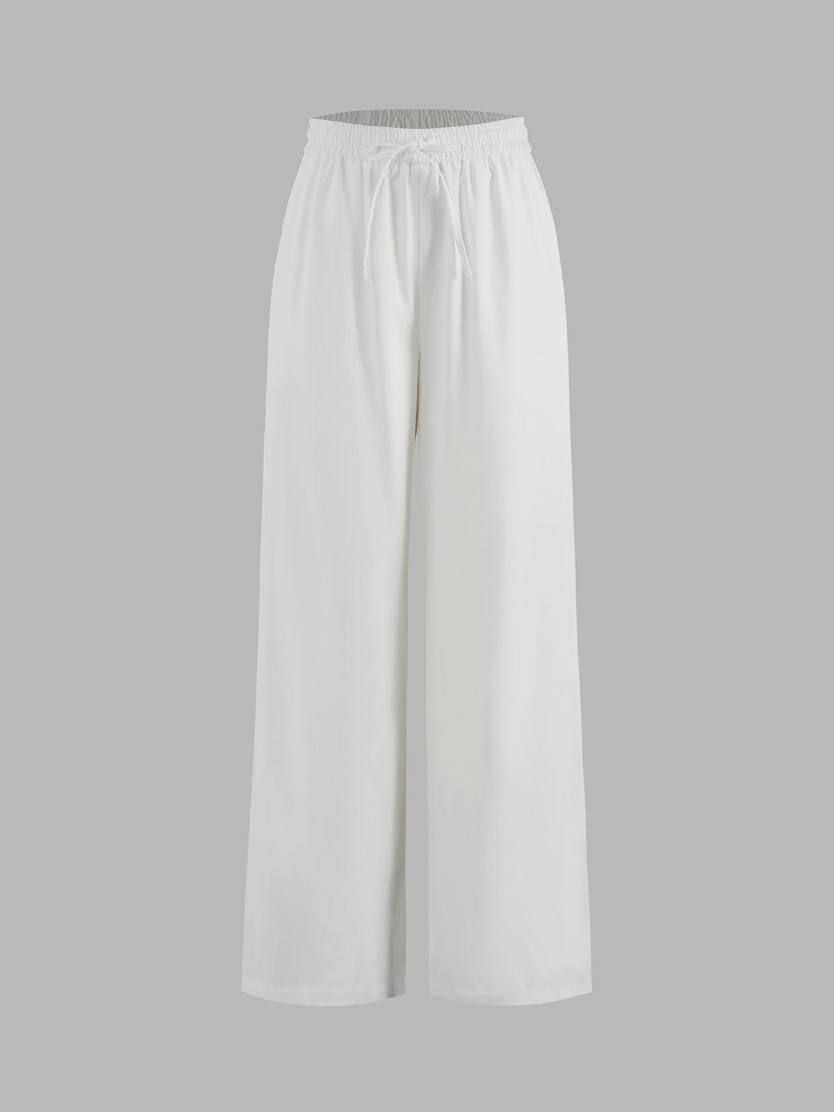 Simple Bell Drawstring Wide Leg Pants