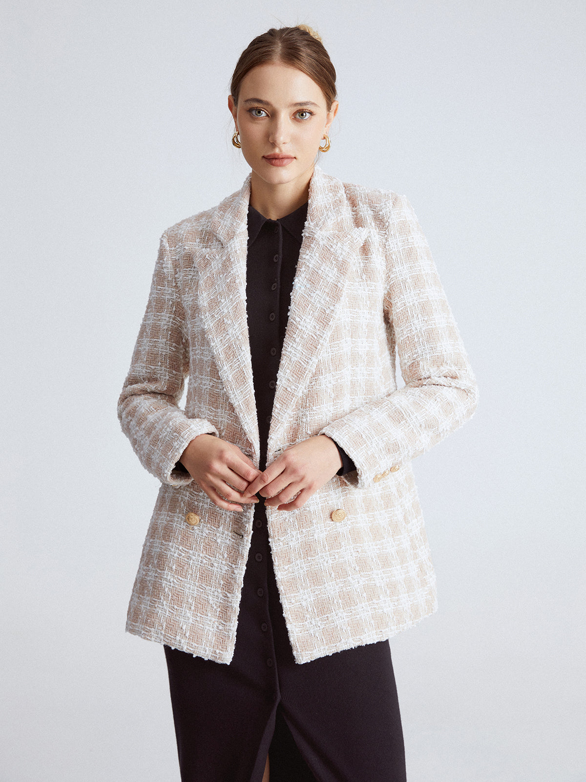 Old Money Tweed V Neck Jacket