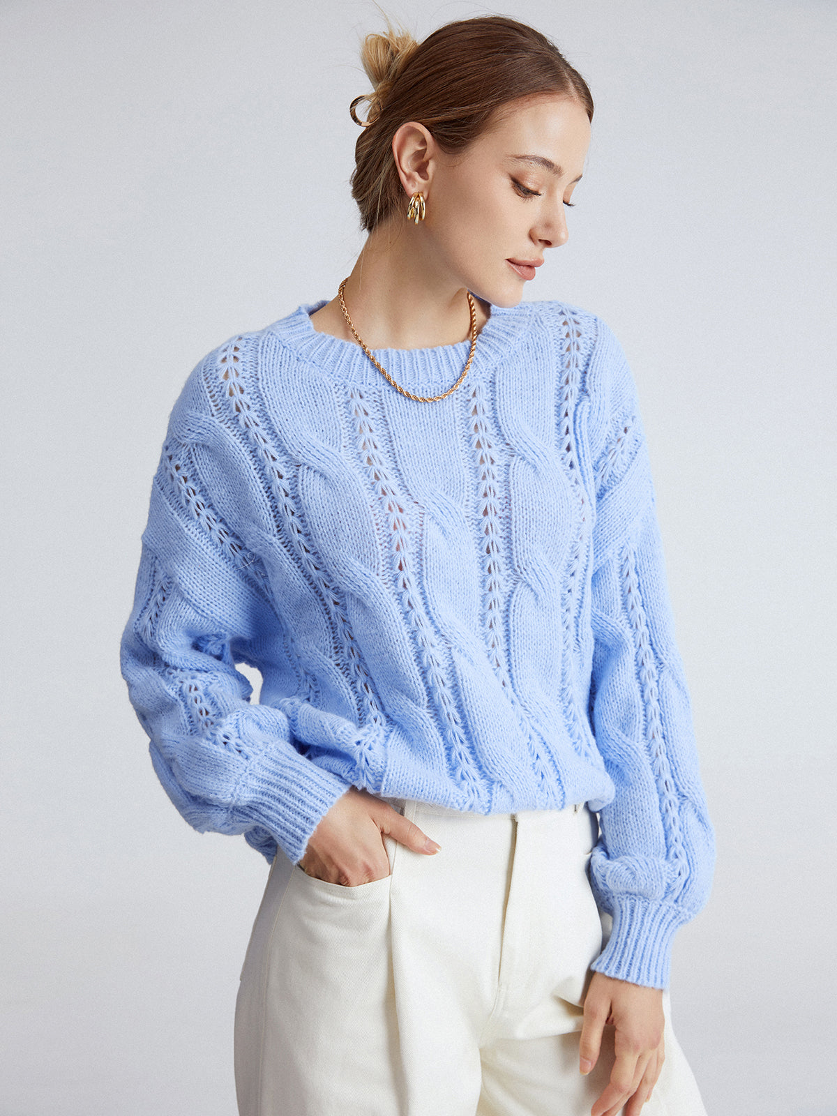 Sea Bubbles Cable Knit Sweater