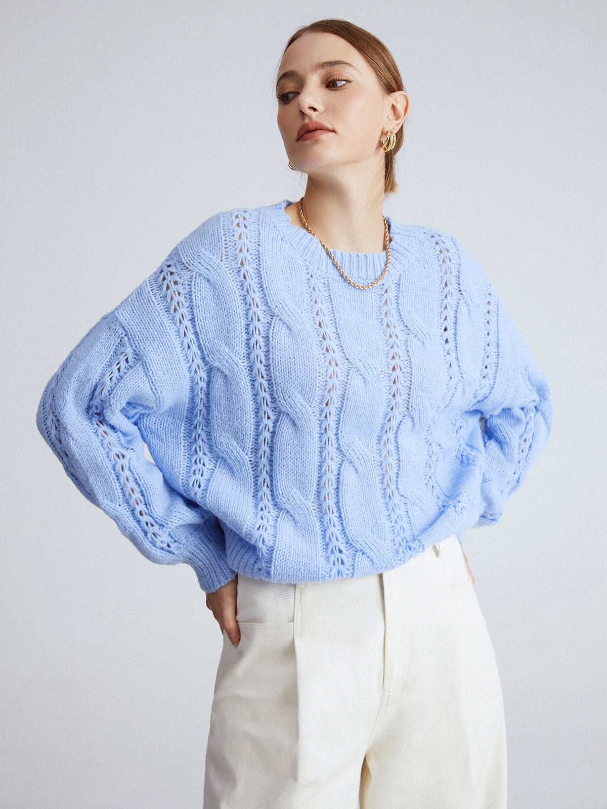 Sea Bubbles Cable Knit Sweater