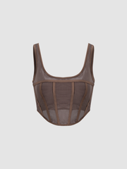 Kew Mocha Corset Top