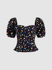 M&M's Puff Sleeve Crop Top