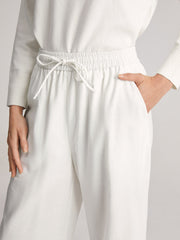 Simple Bell Drawstring Wide Leg Pants