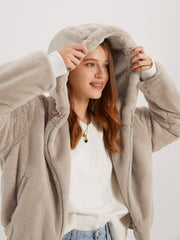 Fleece Solid Oversized Jacket