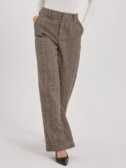 Glen Plaid Wide Leg Pants