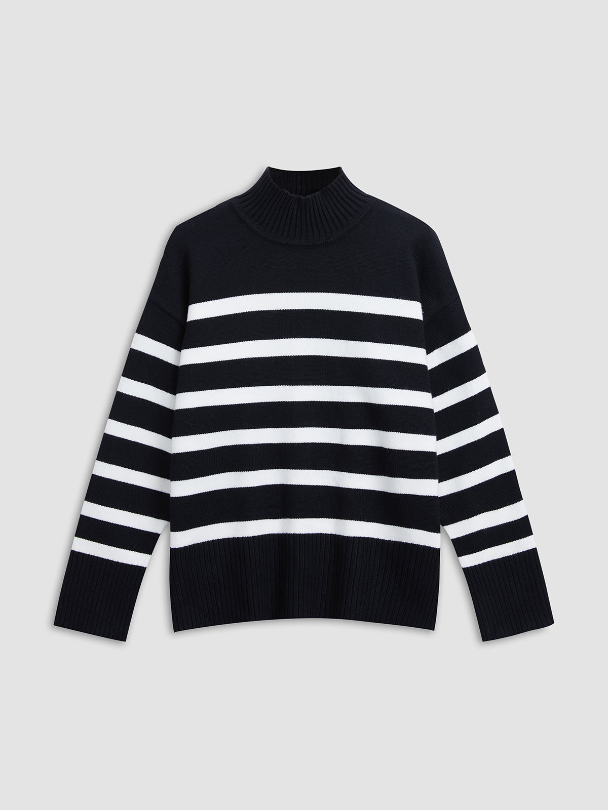 Cozy Stripe Mockneck Sweater