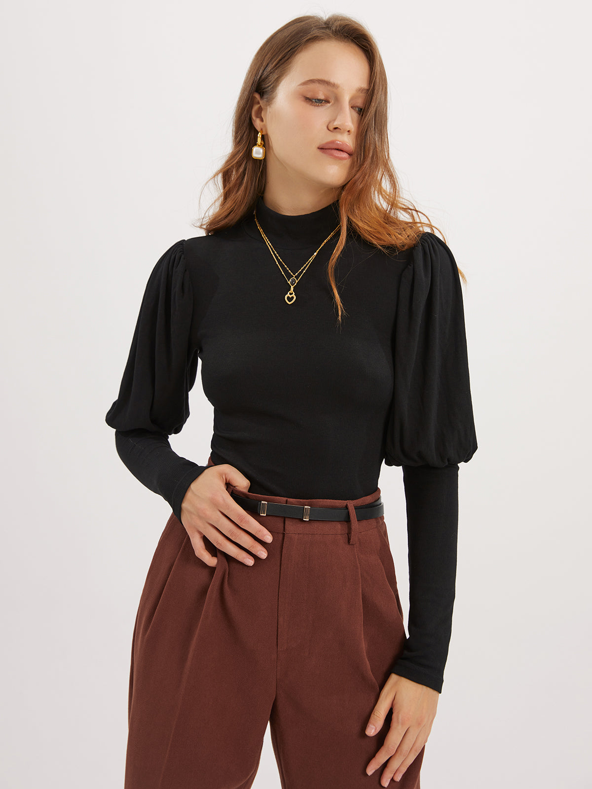 Solid Puff Long Sleeve Shirt