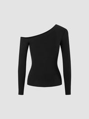 Edessa Asymmetrical Ribbed Top