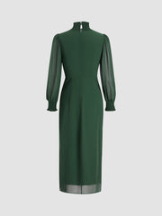 Emerald Green Mockneck Long Dress