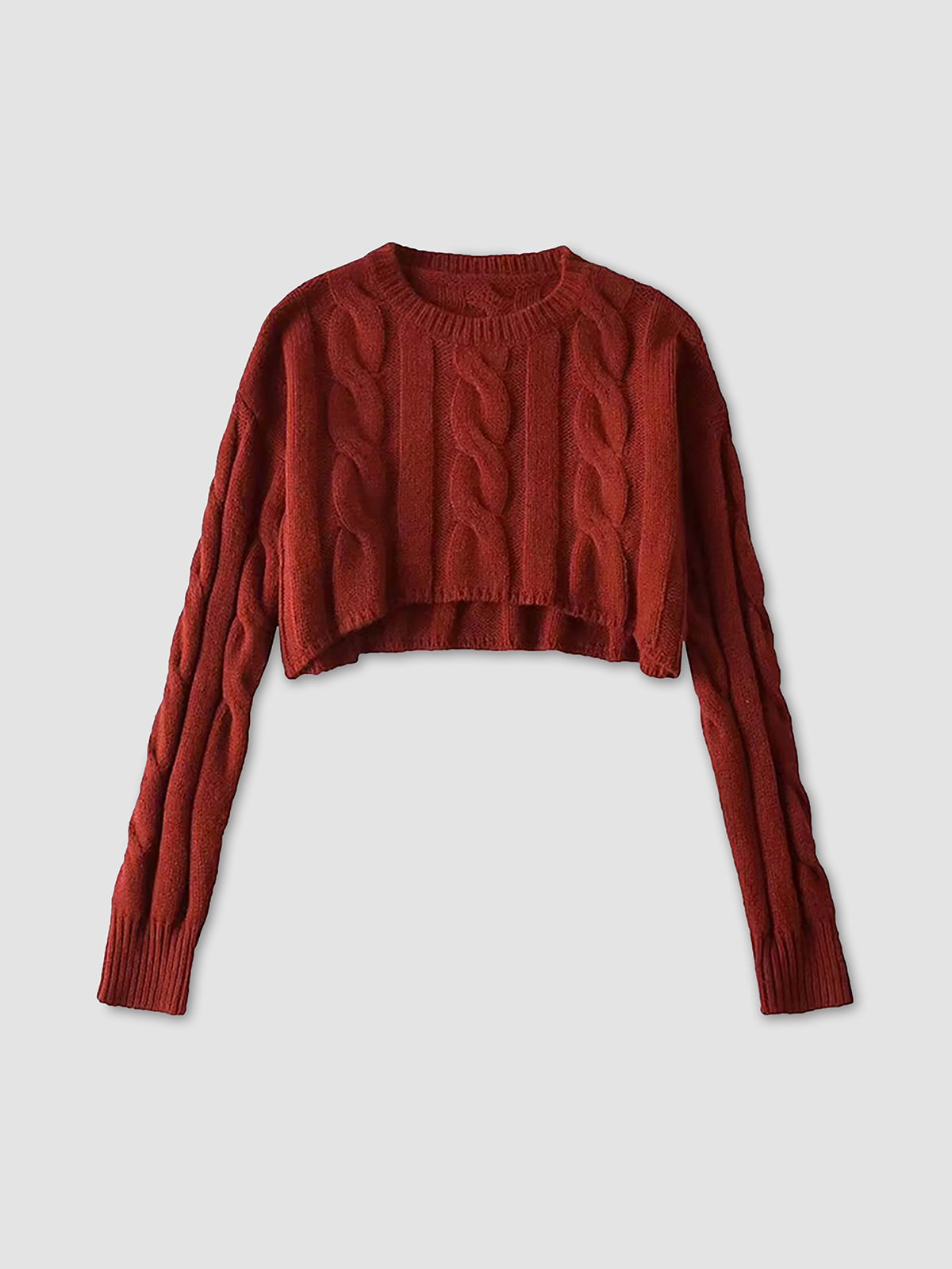 Breaking Rules Cable Knit Crop Sweater