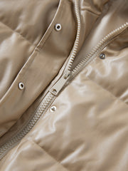 Solid Quilted Drawstring Jacket