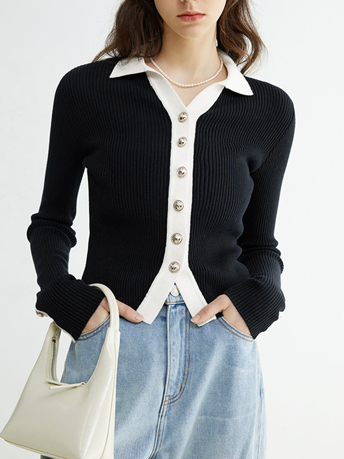 Contrast Elegant Cardigan