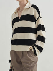 Essential Stripe Collared Sweater