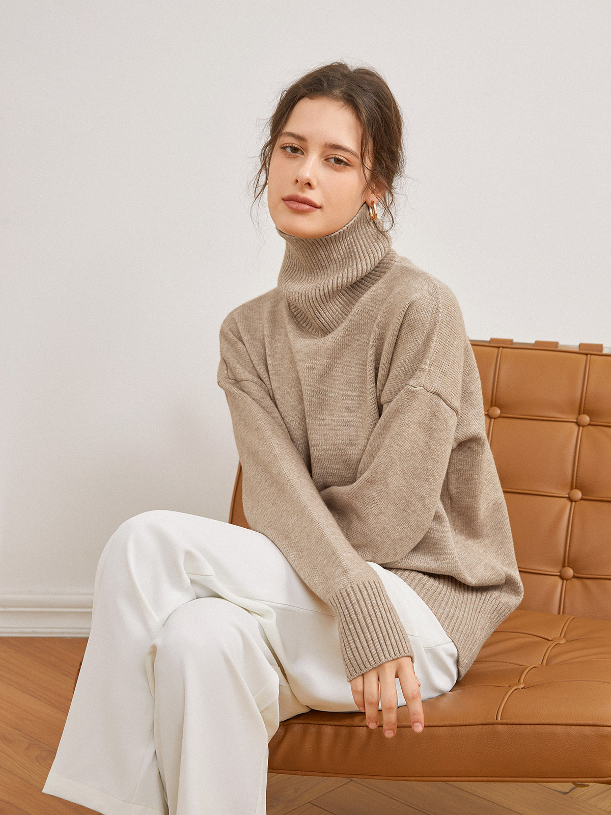 Plain Turtleneck Sweater