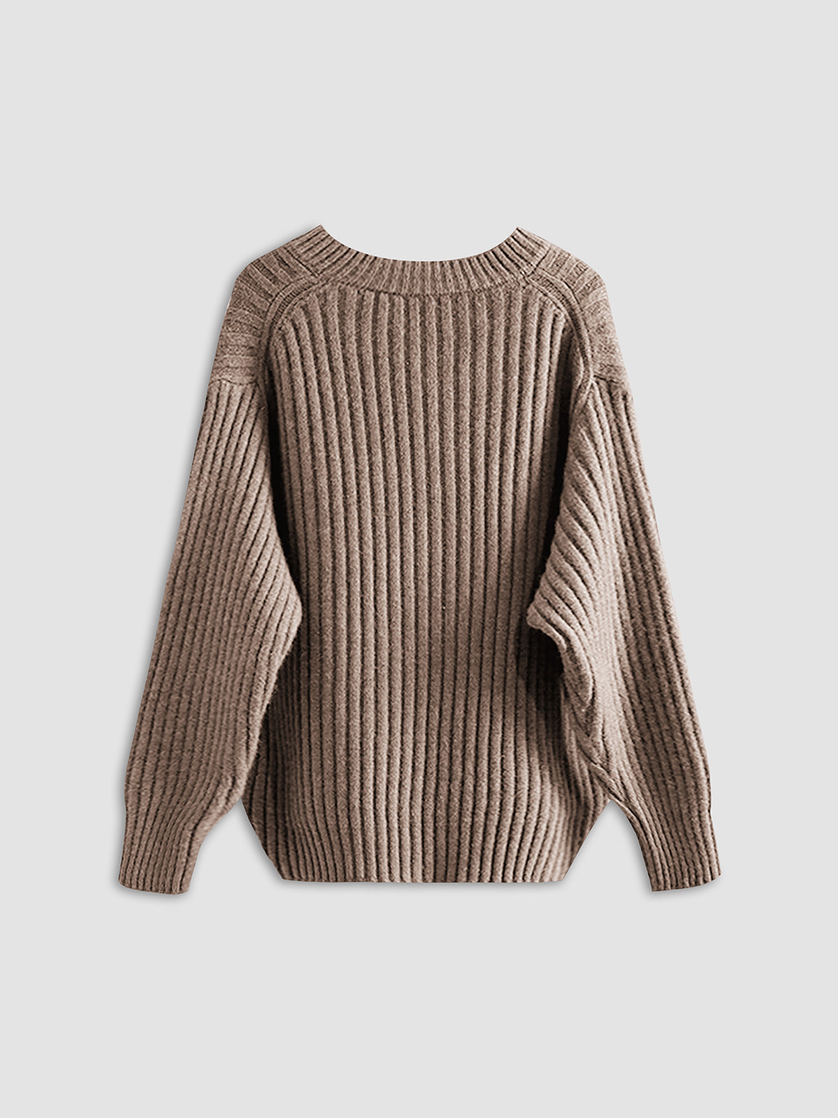 Basic V-Neck Ribbed Sweater