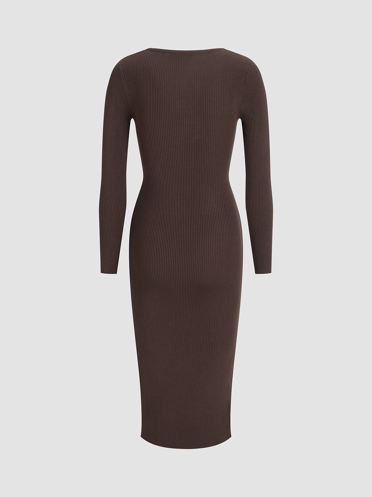 Brownie Rib Long Sleeve Midi Sweater Dress