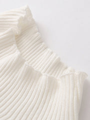 Asymmetrical Trim Mock Neck Sweater