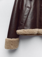 Madeleine Shearling Leather Flight Jacket