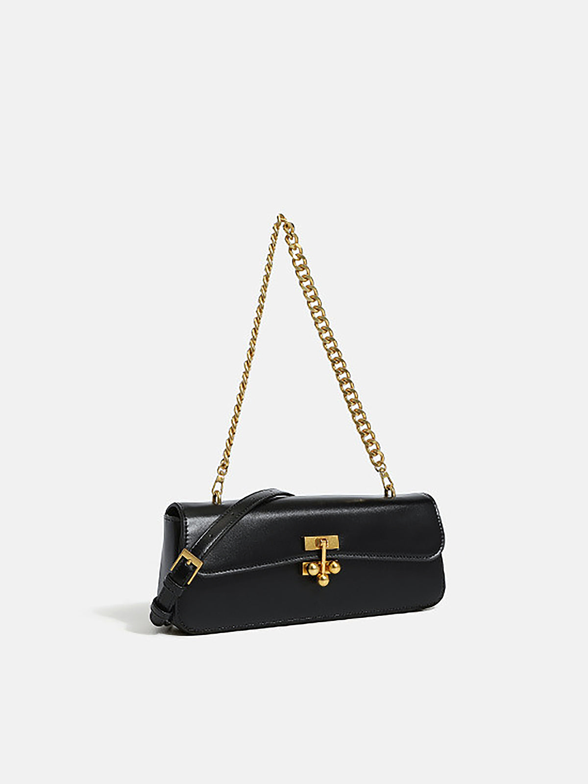 Chain Icon Leather Shoulder Bag