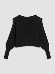 V-Neck Collared Texture Sweater