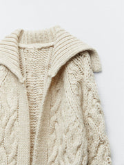 Cable Knit Long Cardigan