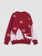 Trees and Deer Pattern Sweater