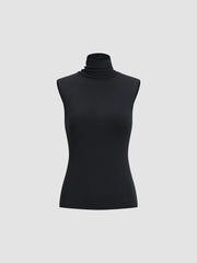 Turtleneck Sleeveless Tank Top