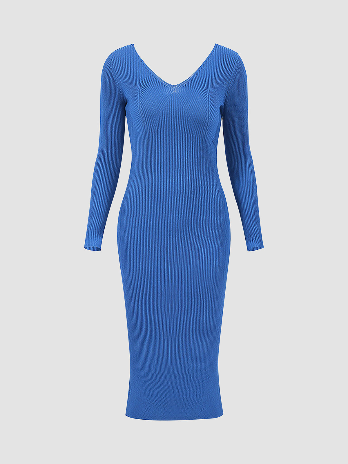 Bodycon V-Neck Sweater Dress