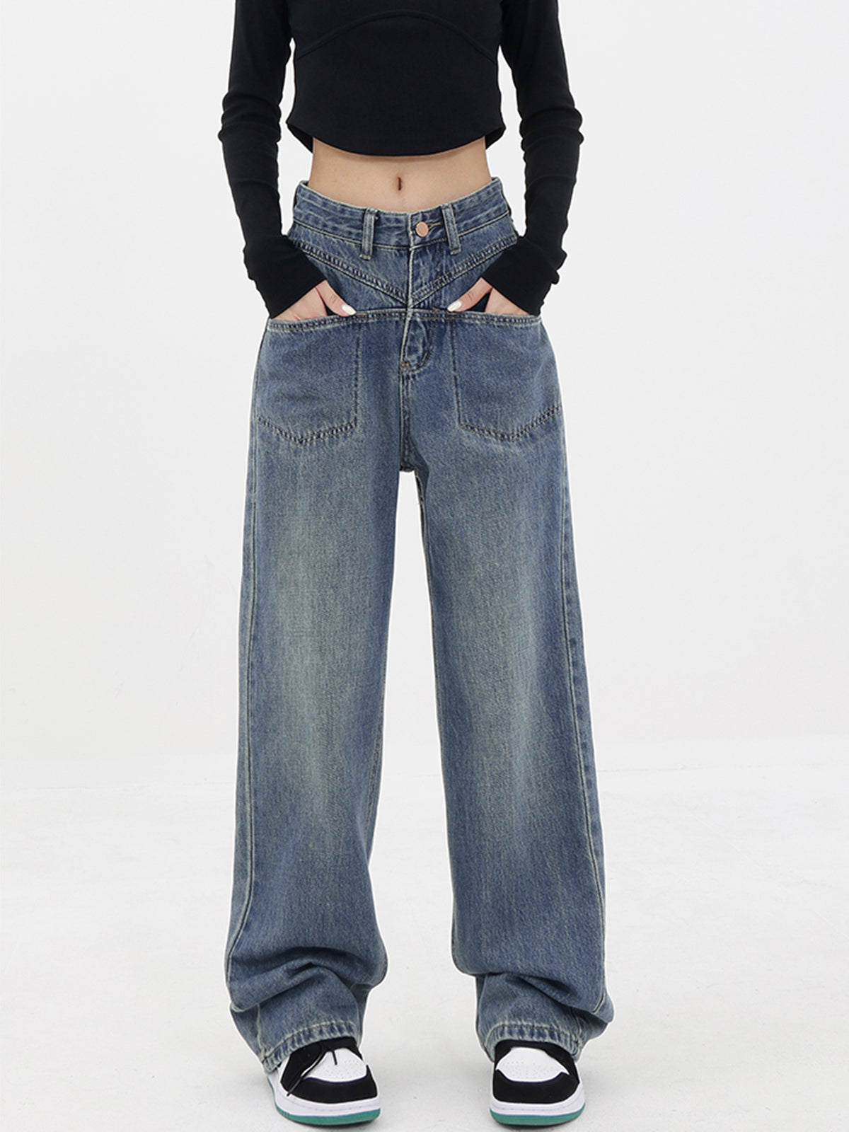 Baddie Baggy Wide Leg Boyfriend Jeans