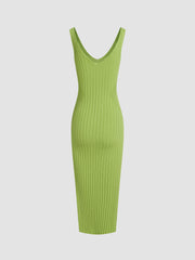 Early Spring Bodycon Slit Sweater Dress