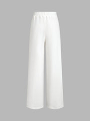 Casual Pockets Wide Leg Pants