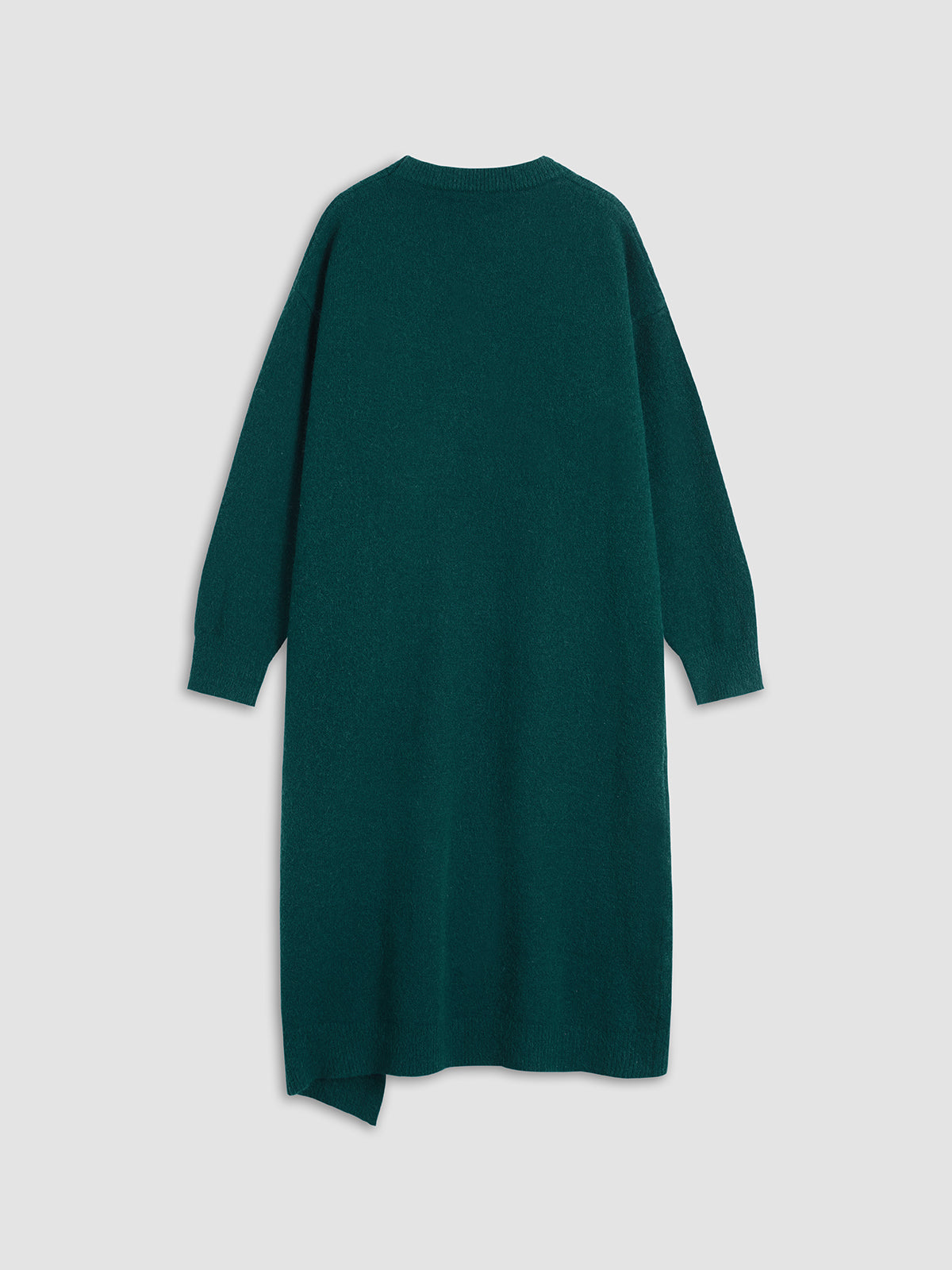 Emerald Green Slit Long Sweater