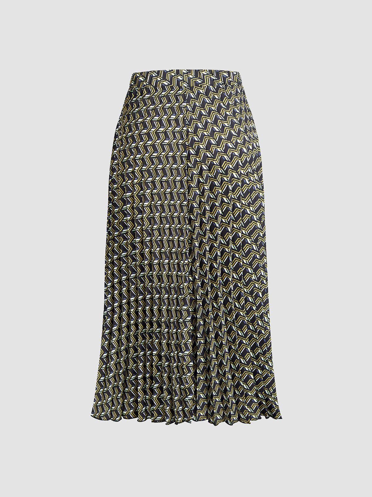 Geometric Print Pleated Skirt