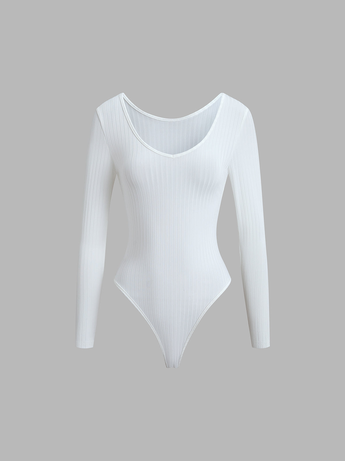 White Textured Bodysuit