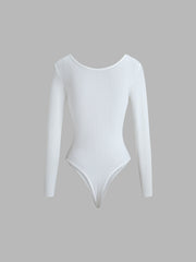 White Textured Bodysuit