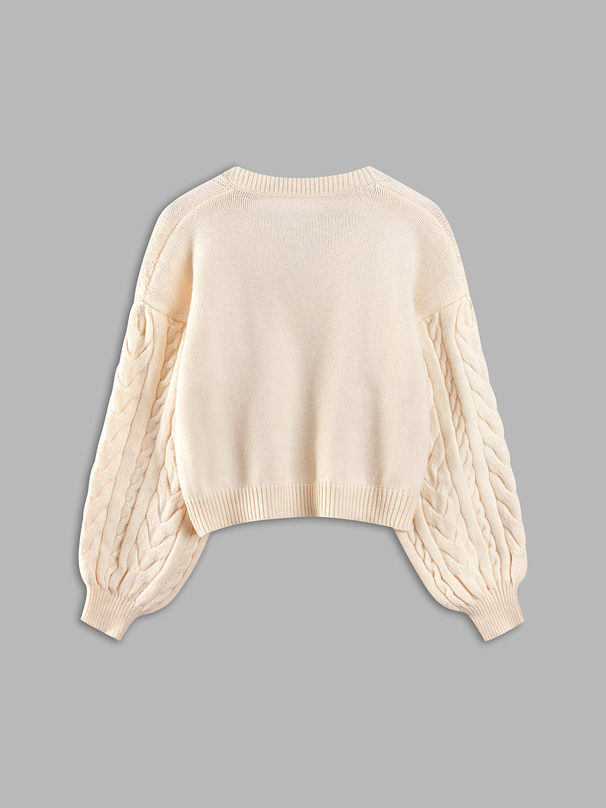 Solid Cable Knit Sweater