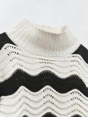 Wavy Stripe Eyelet Sweater