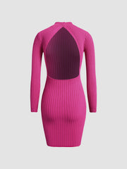 Open Back Bodycon Sweater Dress