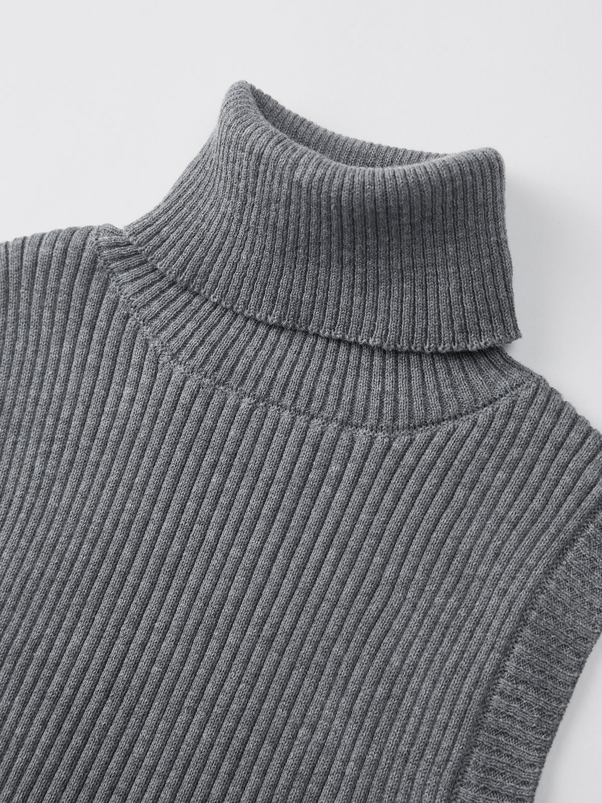 Asymmetrical Trim Turtleneck Sweater Vest