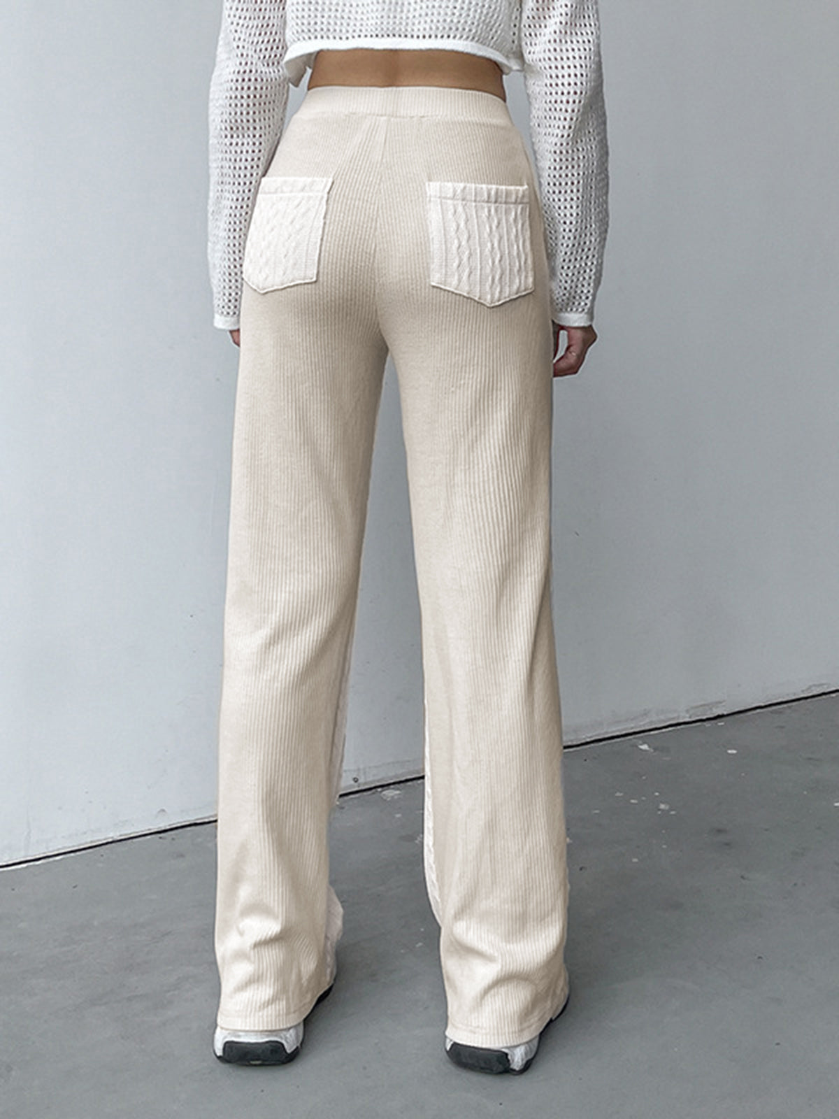 Cable Knit Wide Leg Pants