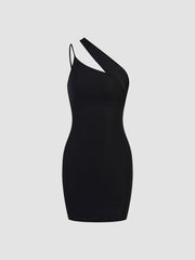 Asymmetric Halter Bodycon Short Dress