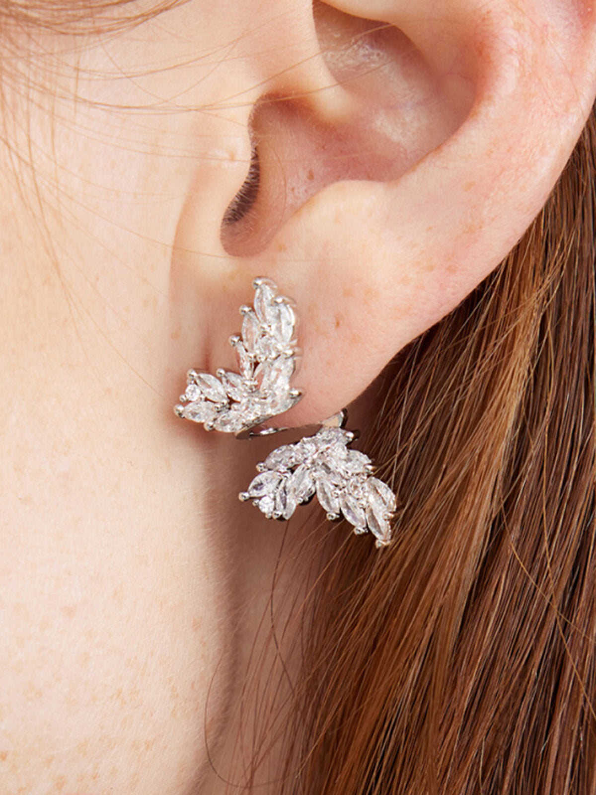 Rhinestone Decor Butterfly Earrings