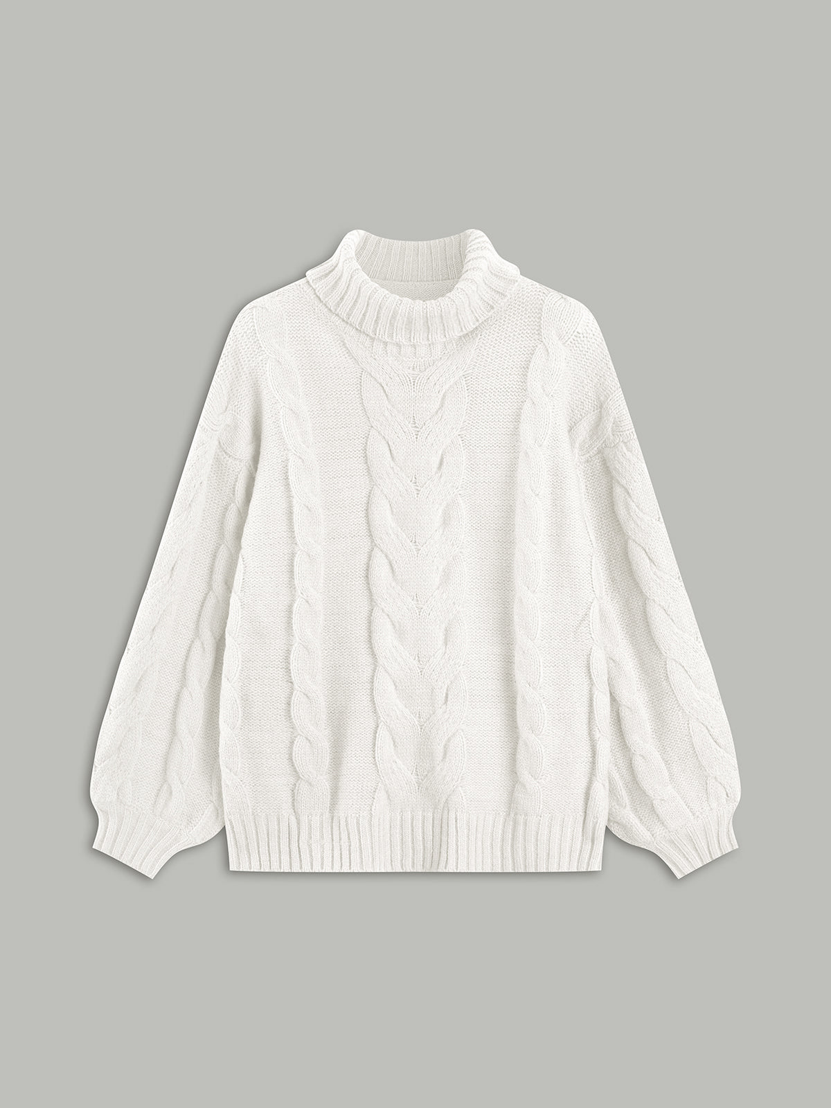 Mockneck Cable Knit Sweater