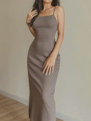 Strap Bodycon Long Dress