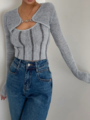 Leisurely Shrug Knit Two-Piece Matching Set