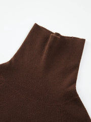 Solid Ribbed Wool Knit Top