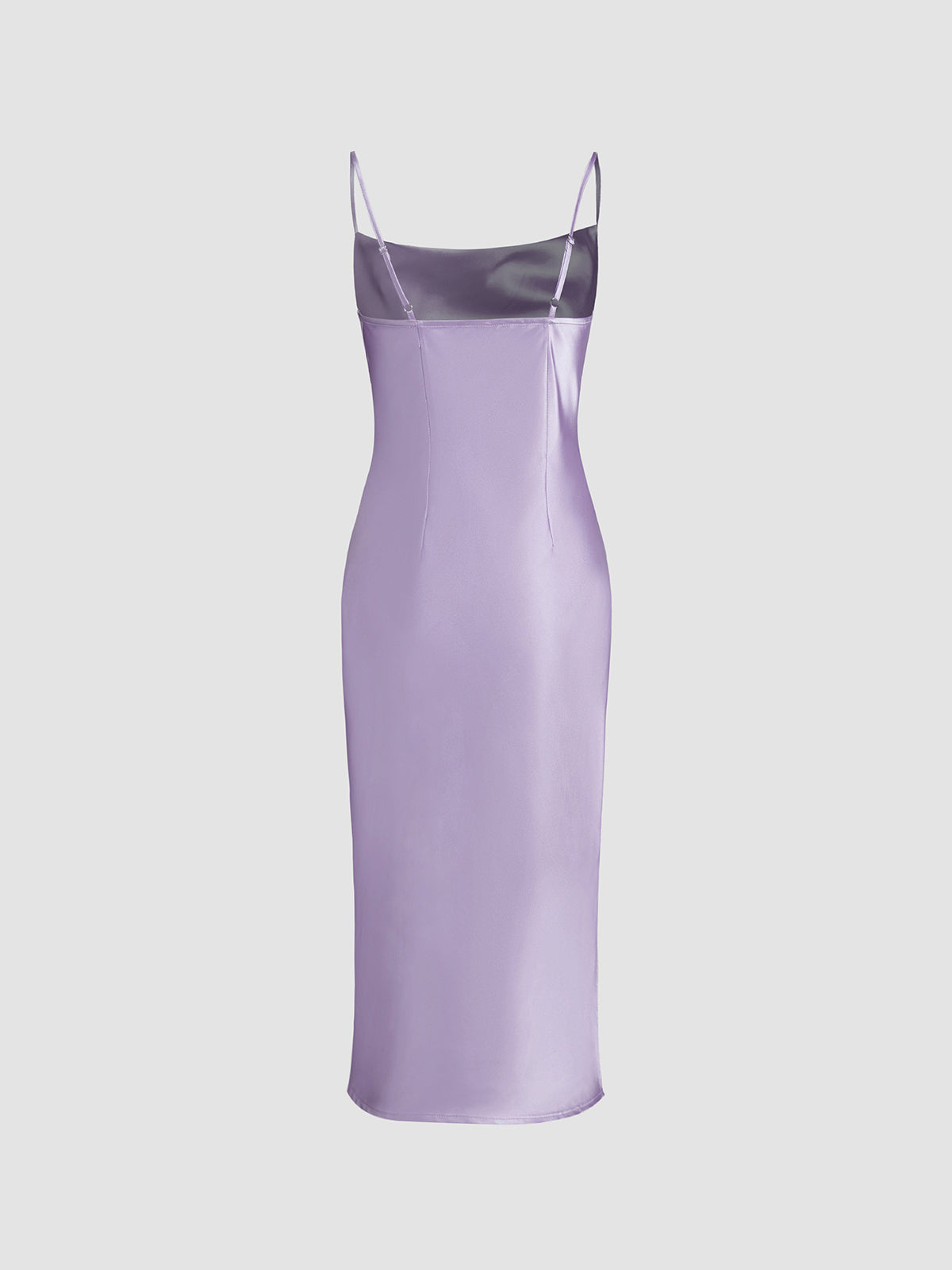 Mauve Cowl Stain Flowy Midi Dress