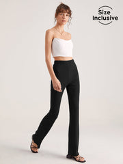 High Waisted Essential Seam Detail Flare Pants