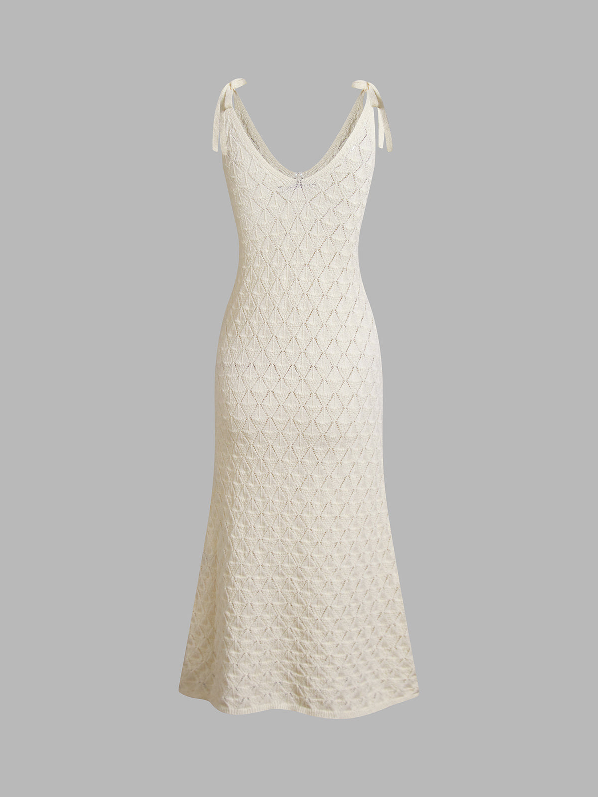 Textured Diamonds V-Neck Strap Long Dress